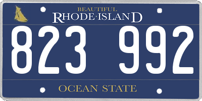 RI license plate 823992