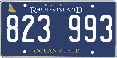 RI license plate 823993