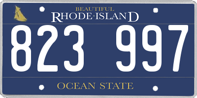 RI license plate 823997