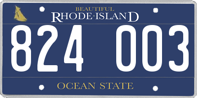 RI license plate 824003
