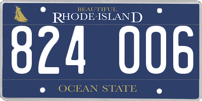 RI license plate 824006