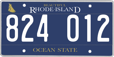 RI license plate 824012