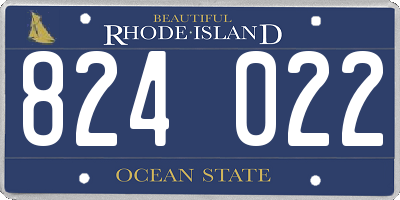 RI license plate 824022