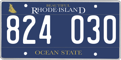 RI license plate 824030