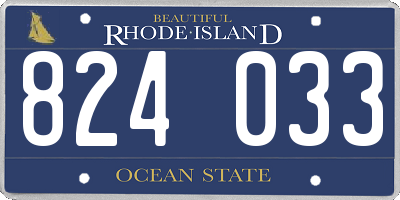 RI license plate 824033
