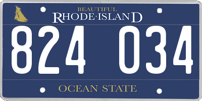 RI license plate 824034