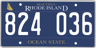 RI license plate 824036