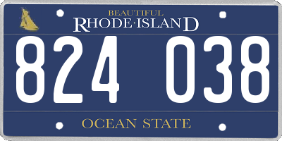 RI license plate 824038
