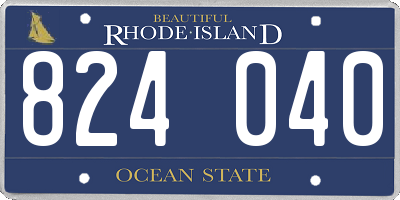 RI license plate 824040