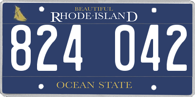 RI license plate 824042