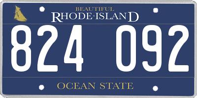 RI license plate 824092