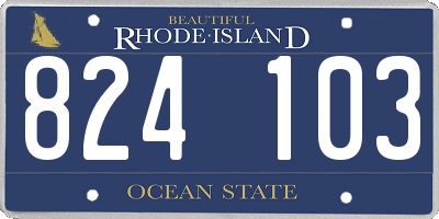 RI license plate 824103
