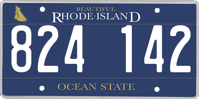 RI license plate 824142