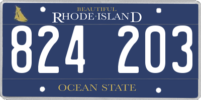 RI license plate 824203