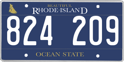 RI license plate 824209