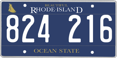 RI license plate 824216