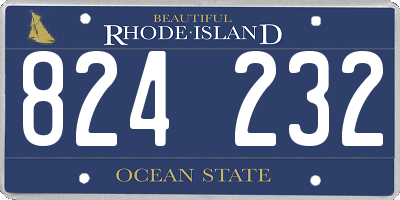 RI license plate 824232