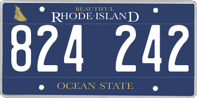 RI license plate 824242