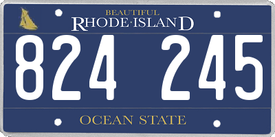 RI license plate 824245