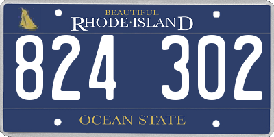 RI license plate 824302