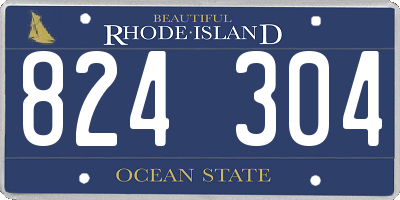 RI license plate 824304