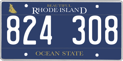 RI license plate 824308