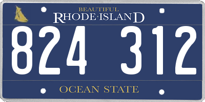 RI license plate 824312