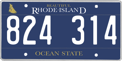 RI license plate 824314