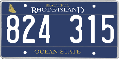 RI license plate 824315