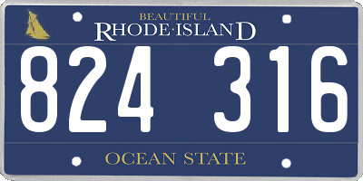 RI license plate 824316