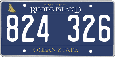 RI license plate 824326