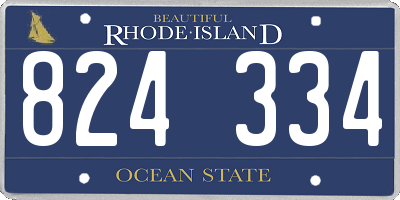 RI license plate 824334