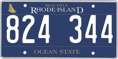 RI license plate 824344