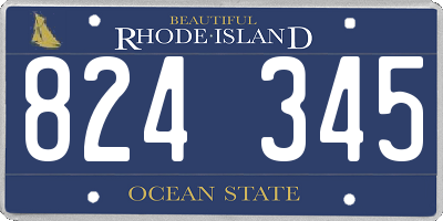 RI license plate 824345