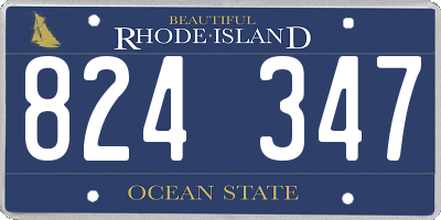 RI license plate 824347