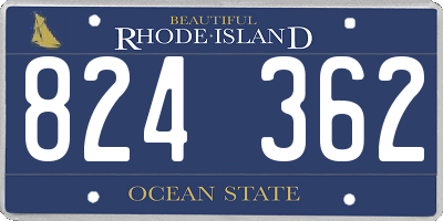RI license plate 824362
