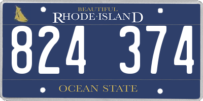 RI license plate 824374