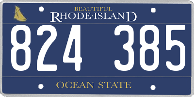 RI license plate 824385