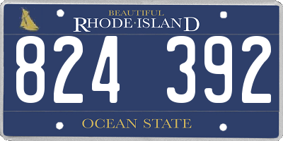 RI license plate 824392