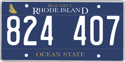 RI license plate 824407