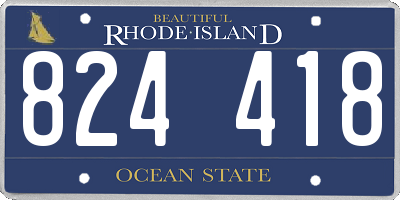 RI license plate 824418