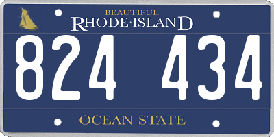 RI license plate 824434