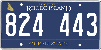 RI license plate 824443