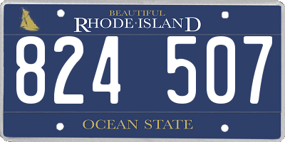 RI license plate 824507