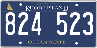 RI license plate 824523