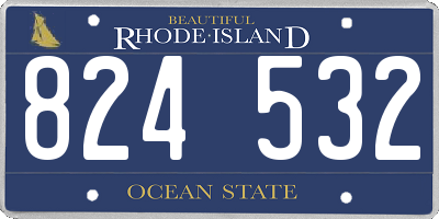 RI license plate 824532
