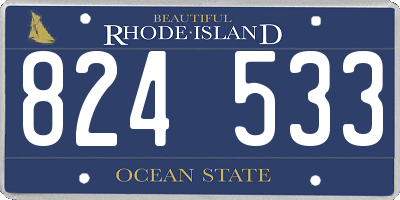 RI license plate 824533