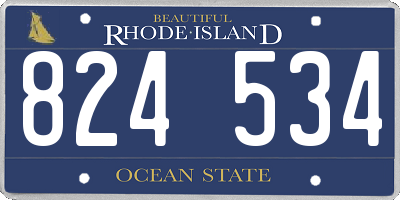RI license plate 824534