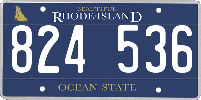 RI license plate 824536