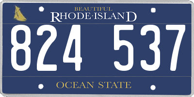 RI license plate 824537